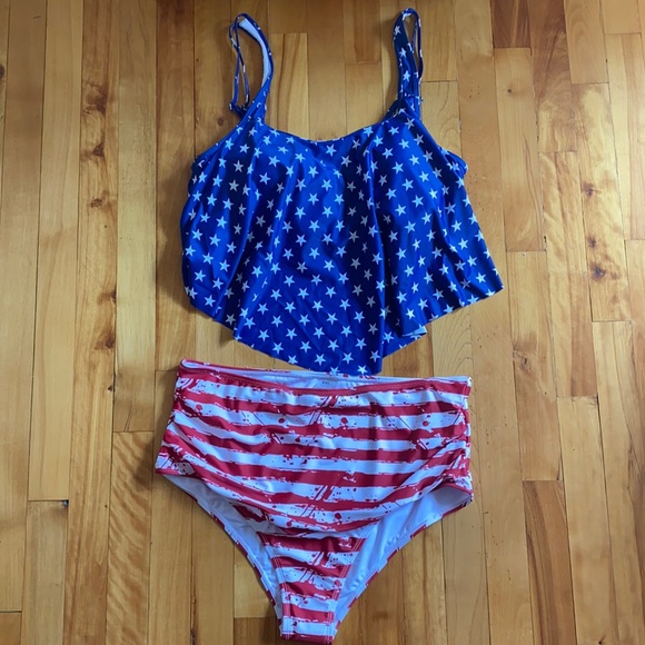 Stars & Stripes bathing suit 2XL. New/Orig Tags - Picture 1 of 4